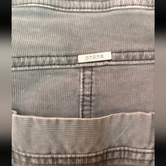 PrAna Women's Size 0 Grey Corduroy Full Button Skirt Pockets Casual Comfy Summer - Picture 5 of 6